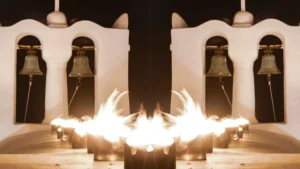 Pyrgos Holy Friday Lights Rent a Car Santorini